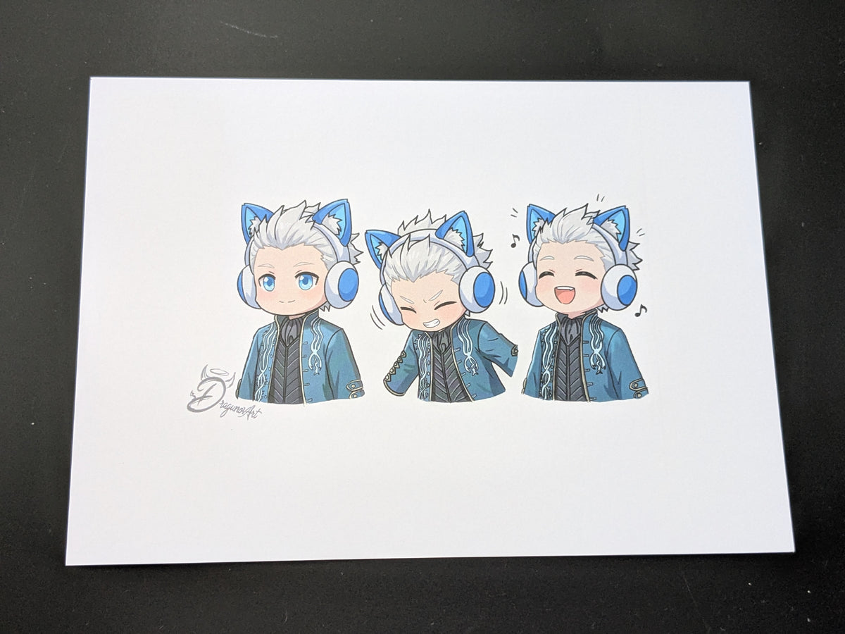 Vergil Chibi (Music) - Print | Devil May Cry