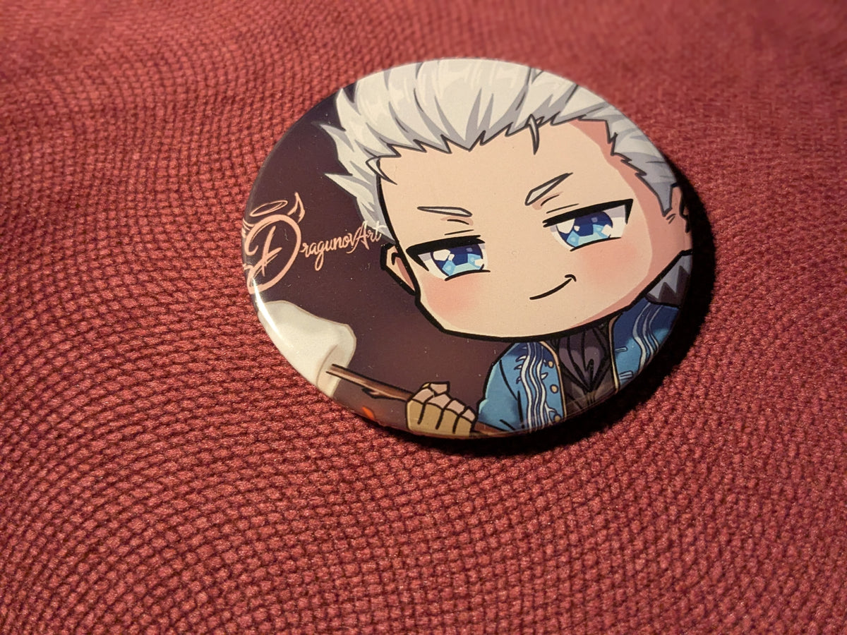 Chibi Vergil Marshmallow - Devil May Cry - Metal Badge 58mm