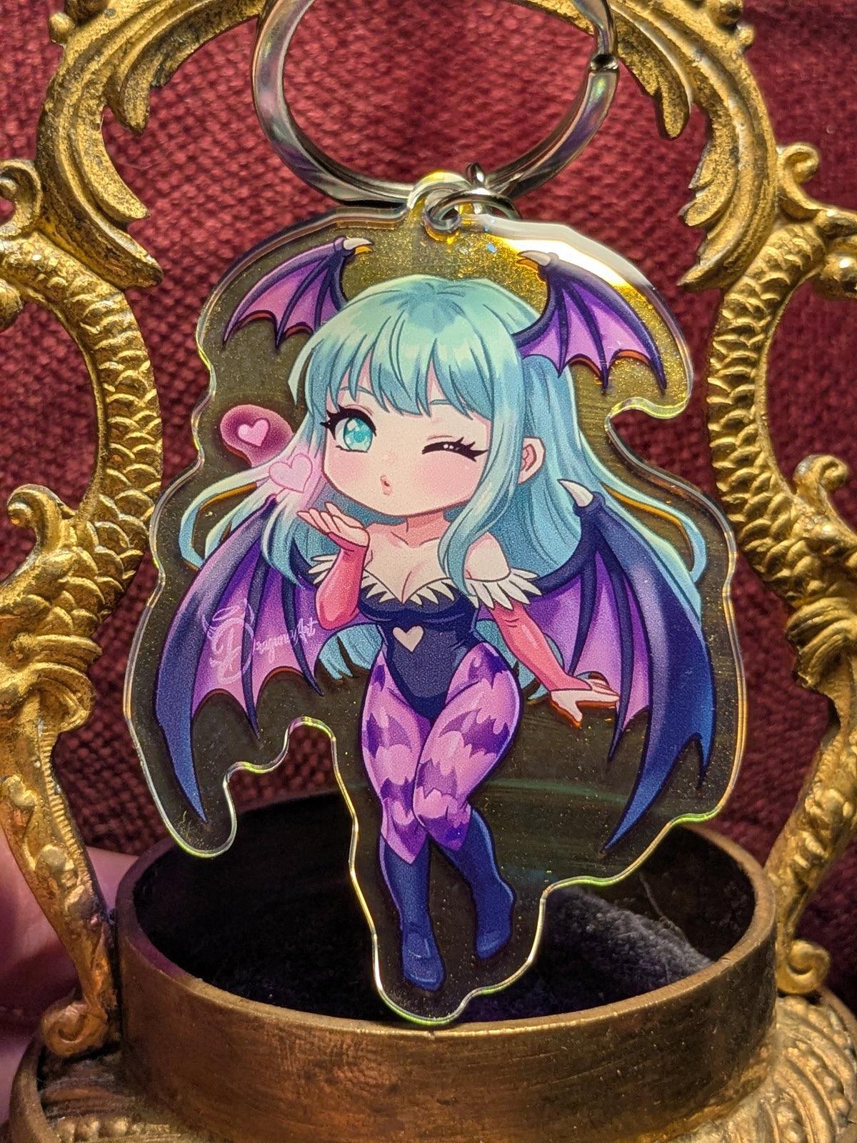 Morrigan Aensland Chibi - Darkstalkers - Holographic Acrylic Keychain