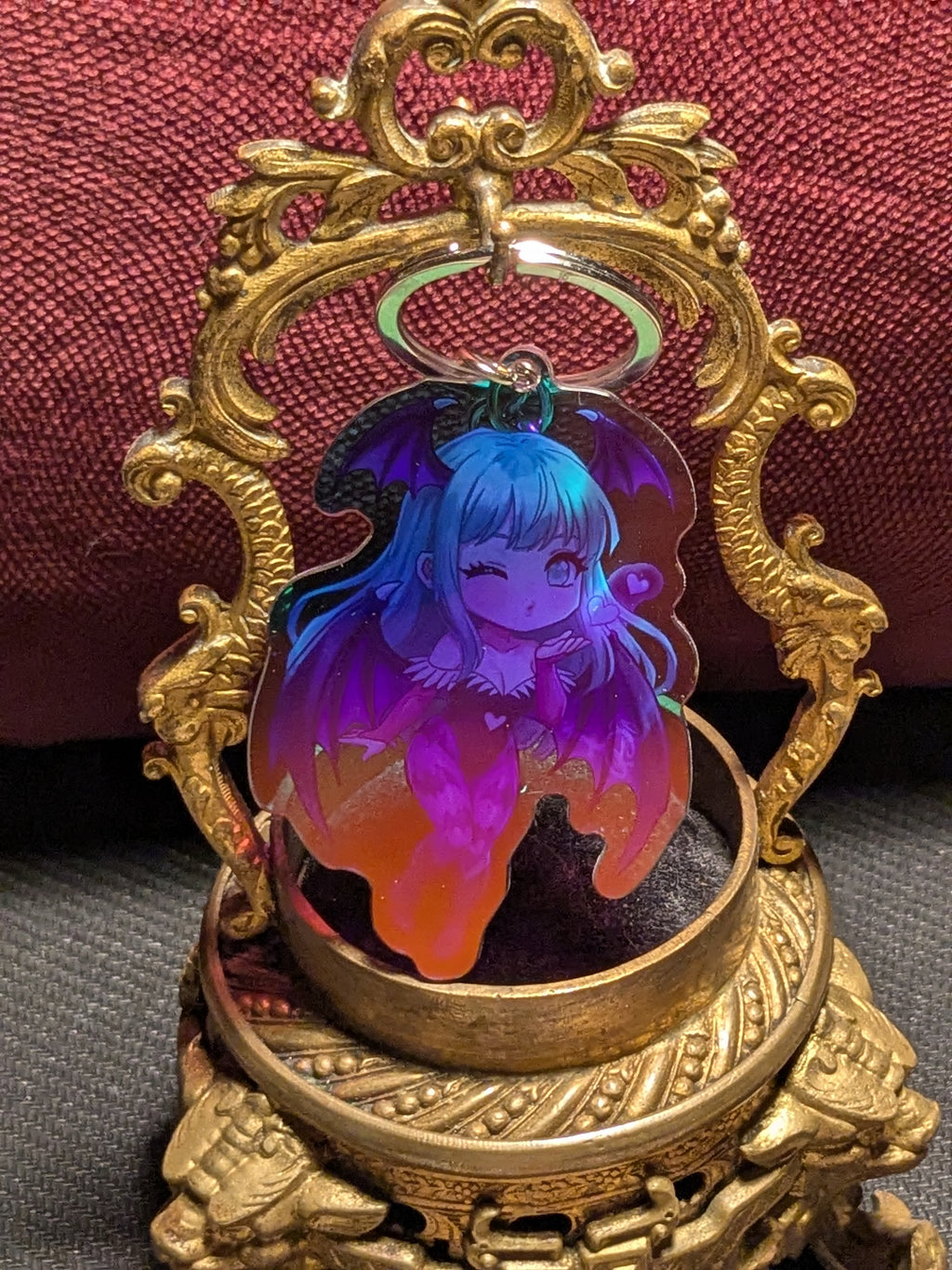 Morrigan Aensland Chibi - Darkstalkers - Holographic Acrylic Keychain