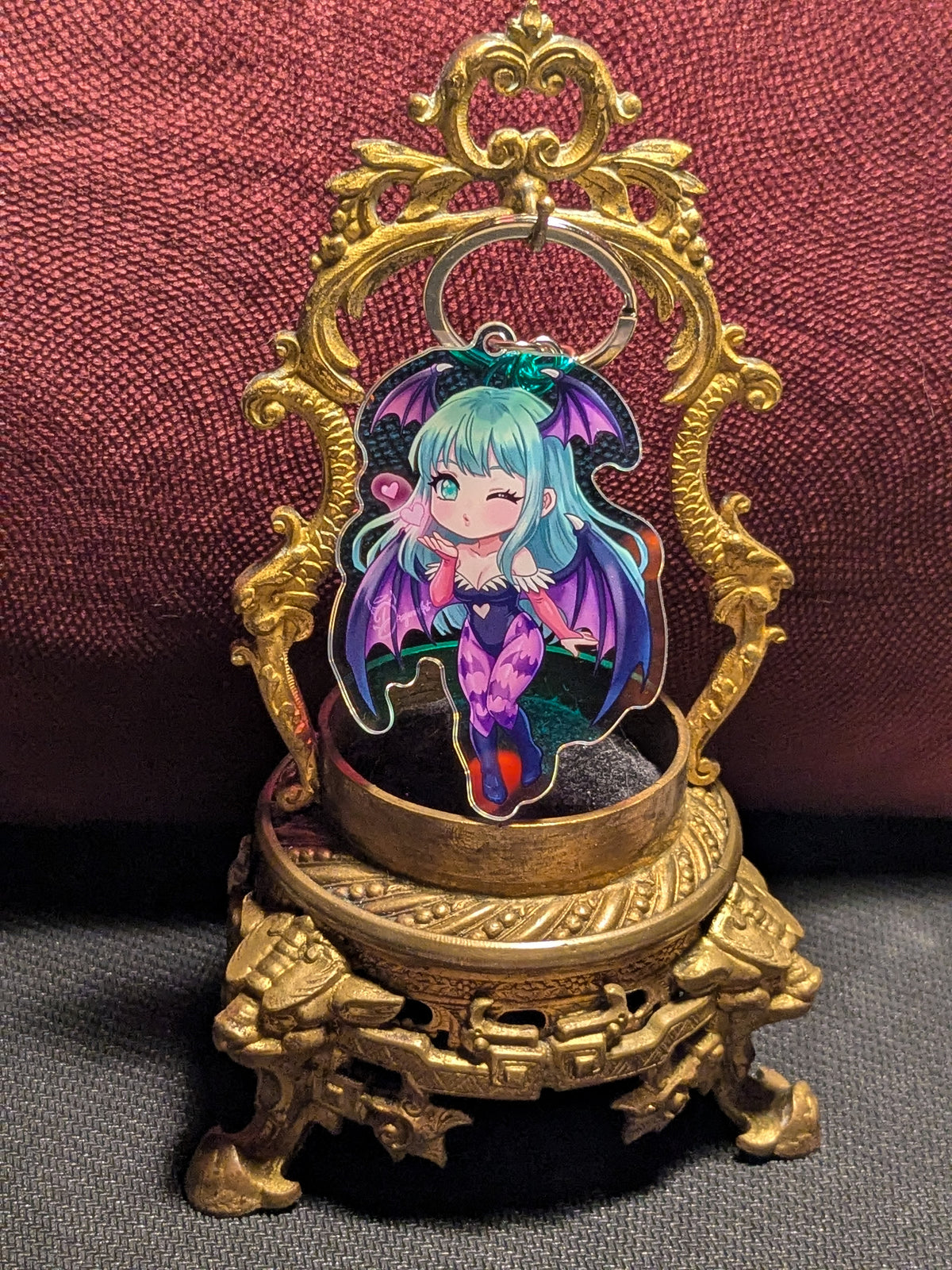 Morrigan Aensland Chibi - Darkstalkers - Holographic Acrylic Keychain